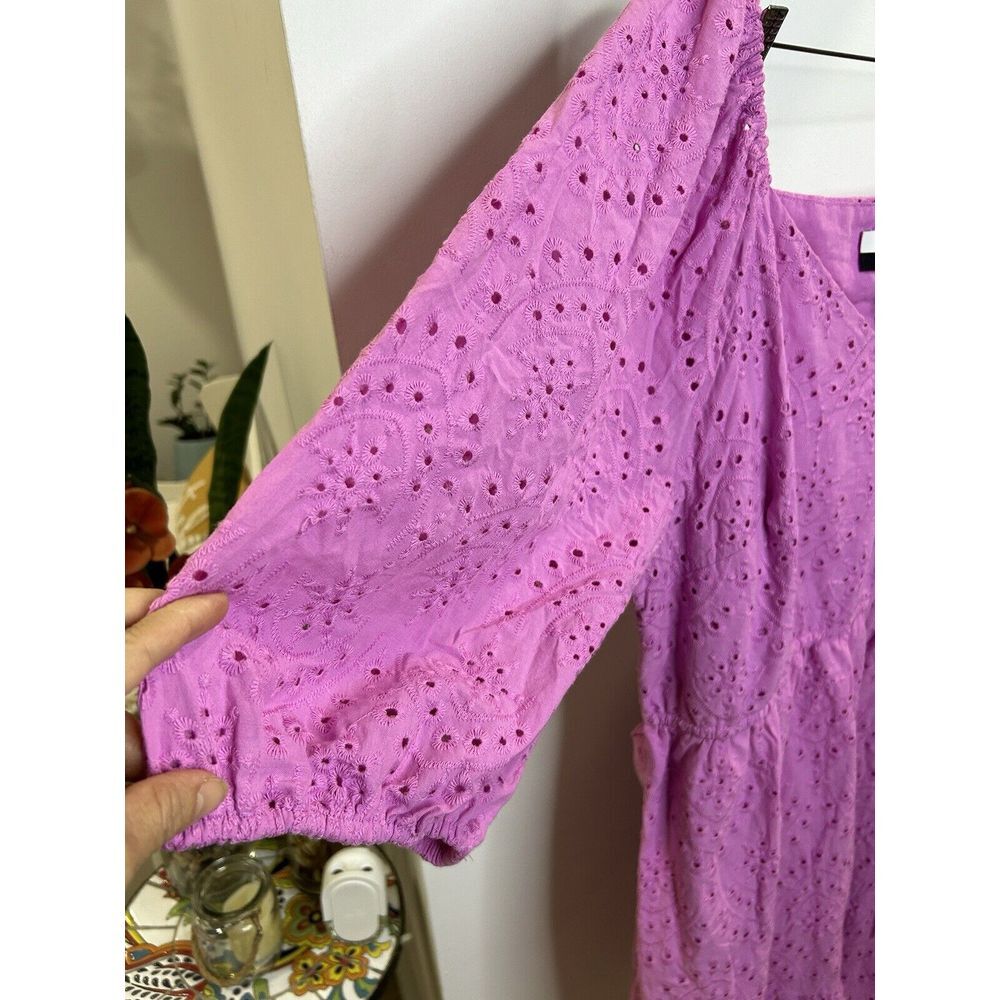 Eloquii Lavender Eyelet Tiered Dress - Picture 3 of 8